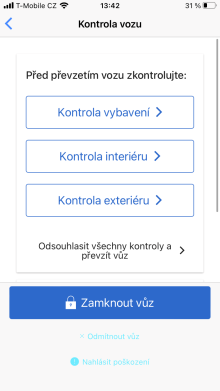 CARSHARING - aplik�cia - Kontrola vozu