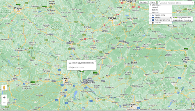 Mapa p�ehledu p�ipojen�ch/odpojen�ch n�v�s�