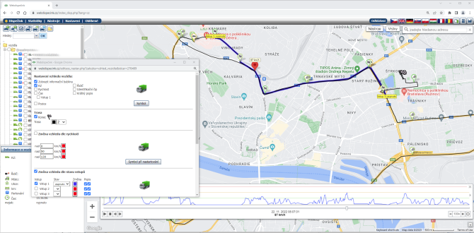 webdispe�ink - Pohyb vozidla po map�