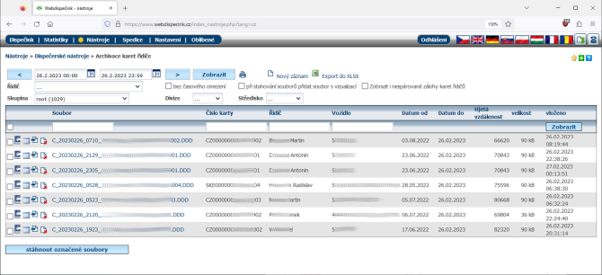 Soubory vy�ten� z karty �idi�e