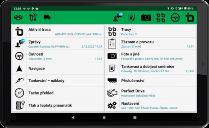 Aplikace WD Fleet 3D - hlavni str�nka